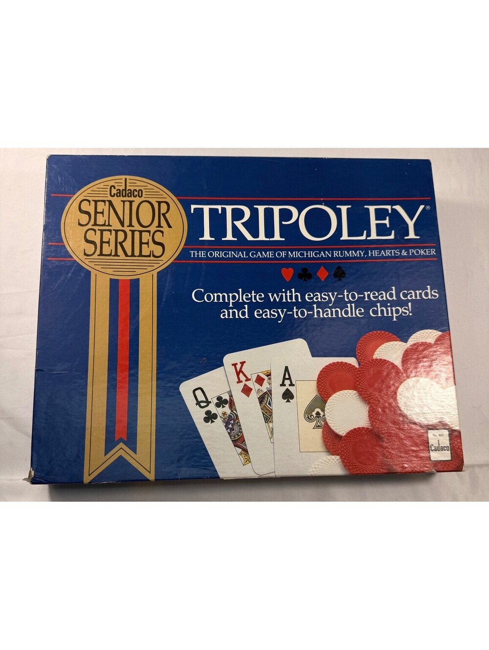 Vtg Cadaco Senior Ss Tripoley Game - Complete Set with Playing Cards, Chips, and